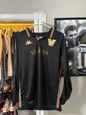Kappa Venezia Long Sleeve Jersey - Black with Green & Orange Trim